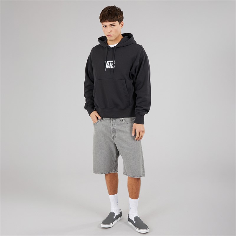 Vans Mens Stretch Logo Hoodie Black/White