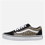 Vans Junior Girls Old Skool Trainers Black/Leopard
