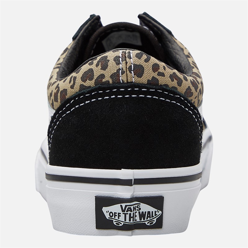 Vans Junior Girls Old Skool Trainers Black/Leopard