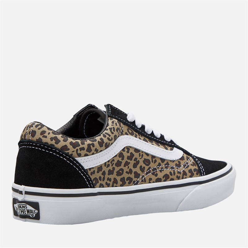 Vans Junior Girls Old Skool Trainers Black/Leopard