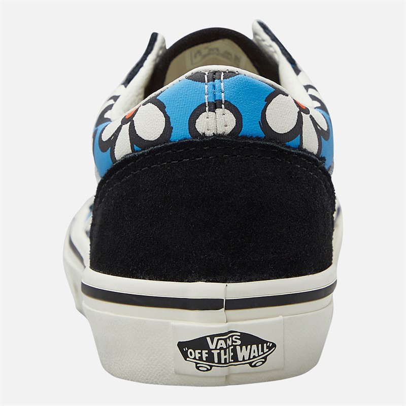 Vans Girls Old Skool Flower Trainers Bright Azure
