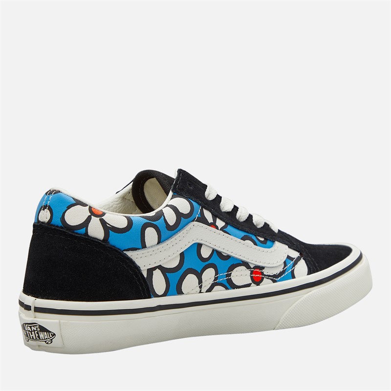 Vans Girls Old Skool Flower Trainers Bright Azure