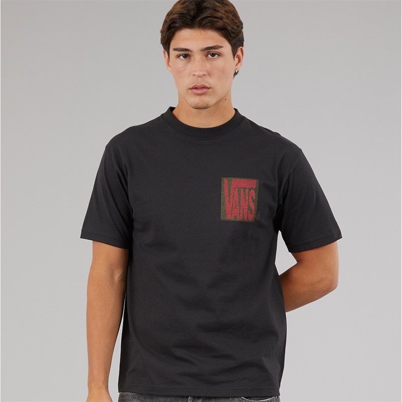Vans Mens Stretch Stack Back Graphic T-Shirt Black