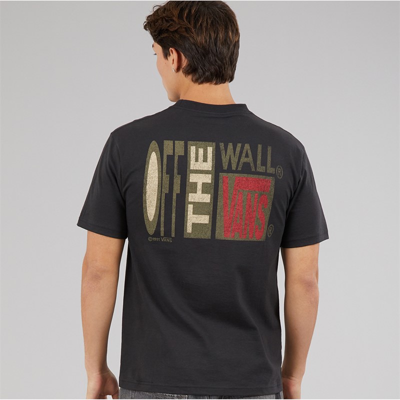 Vans Mens Stretch Stack Back Graphic T-Shirt Black