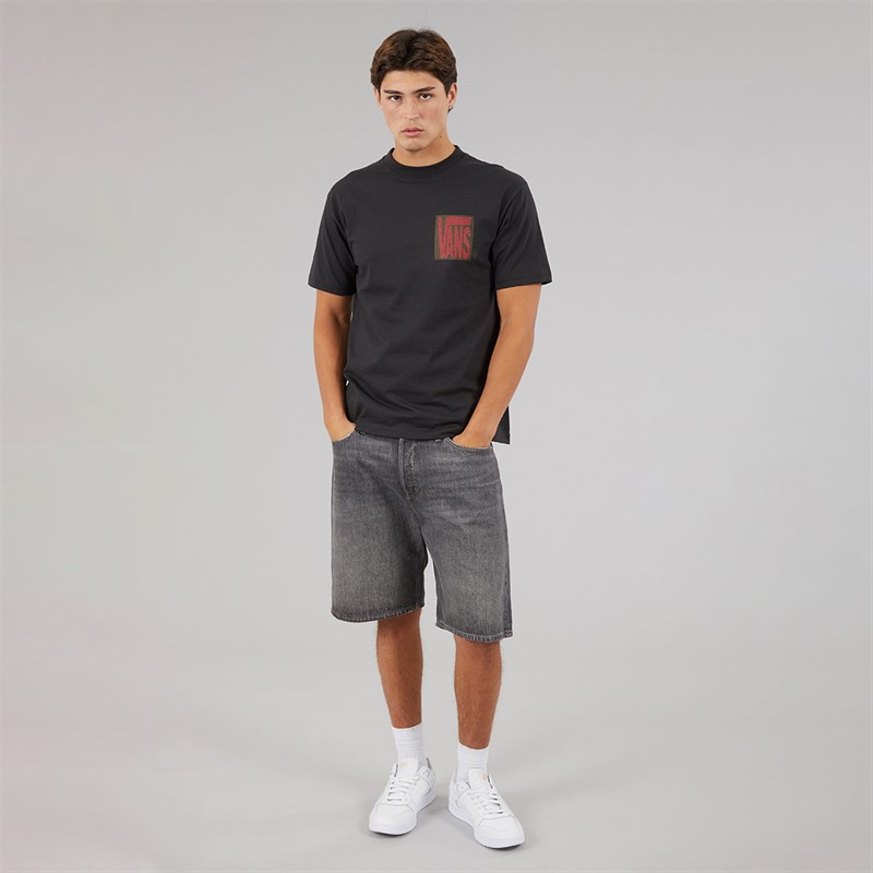 Vans Mens Stretch Stack Back Graphic T-Shirt Black