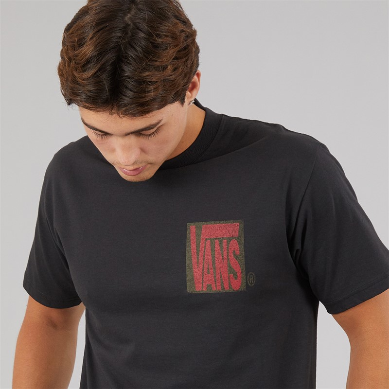 Vans Mens Stretch Stack Back Graphic T-Shirt Black