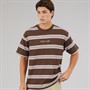 Vans Mens Mesa Stripe T-Shirt Vintage Cocoa/Cloudblue