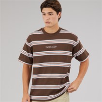 Vans Mens Mesa Stripe T-Shirt Vintage Cocoa/Cloudblue