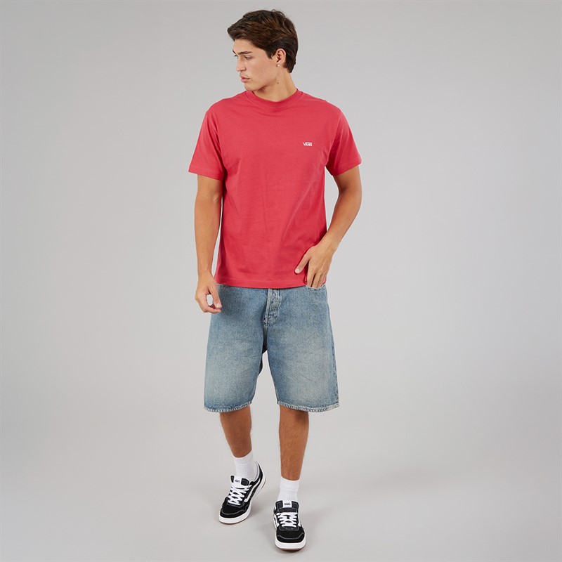 Vans Mens Left Chest Logo T-Shirt Crimson Haze