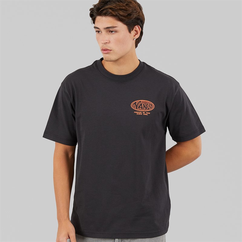 Vans Mens World Tour Back Graphic Loose Fit T-Shirt Black