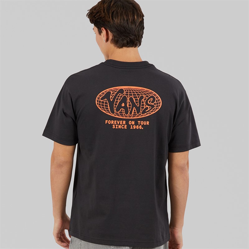 Vans Mens World Tour Back Graphic Loose Fit T-Shirt Black