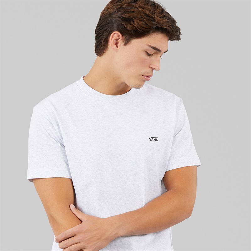 Vans Mens Left Chest Logo T-Shirt Light Grey Heather