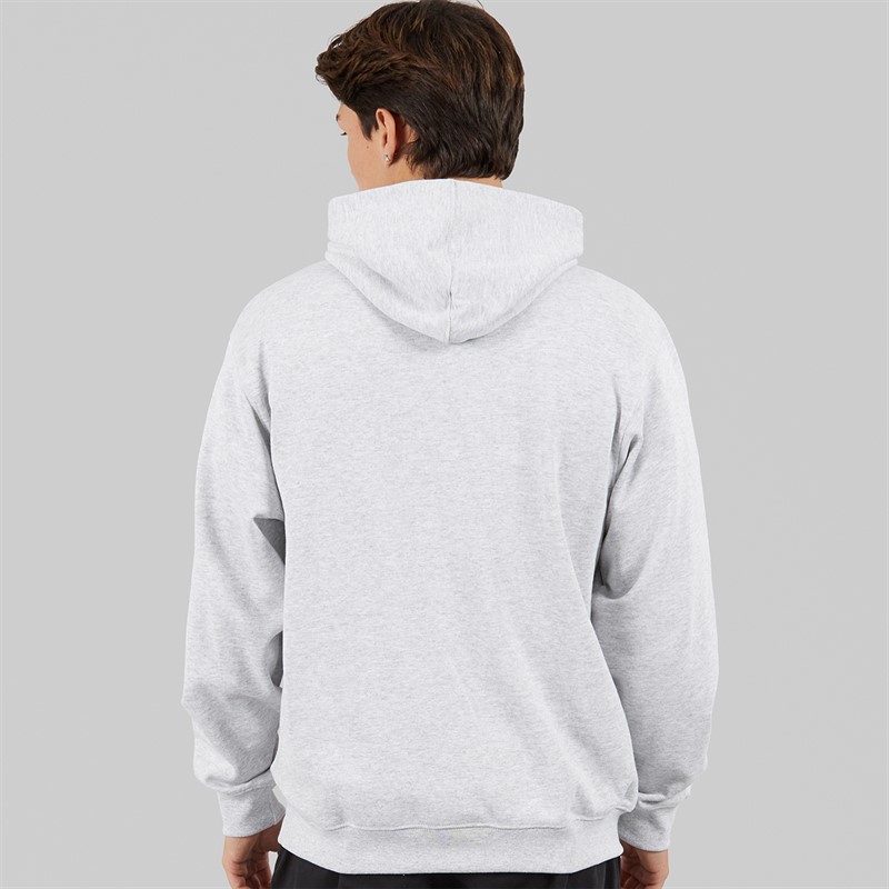 Vans Mens Left Chest Logo Loose Fit Hoodie Light Grey Heather