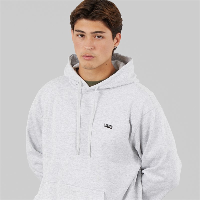 Vans Mens Left Chest Logo Loose Fit Hoodie Light Grey Heather