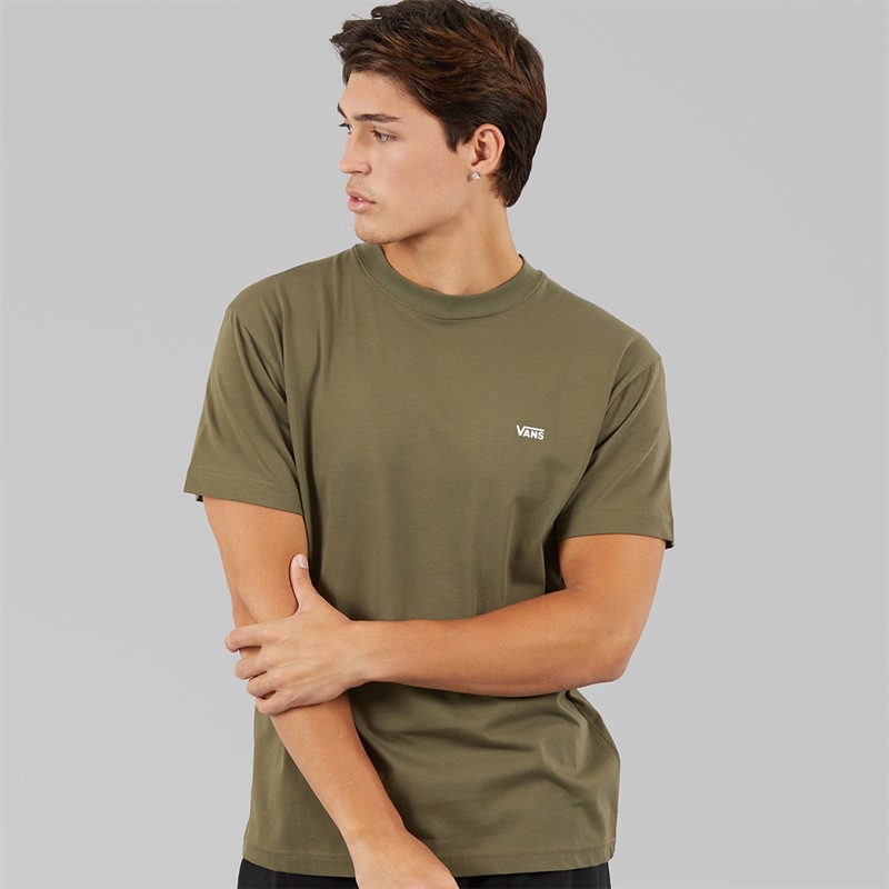 Vans Mens Left Chest Logo T-Shirt Mossy Olive