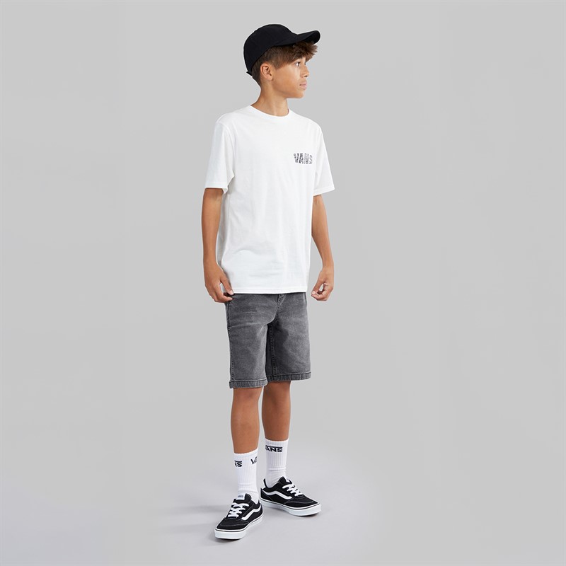 Vans Boys Racing Flames Back Graphic T-Shirt White