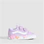 Vans Infant Girls Old Skool Butterfly Velcro Trainers Soft Orchid