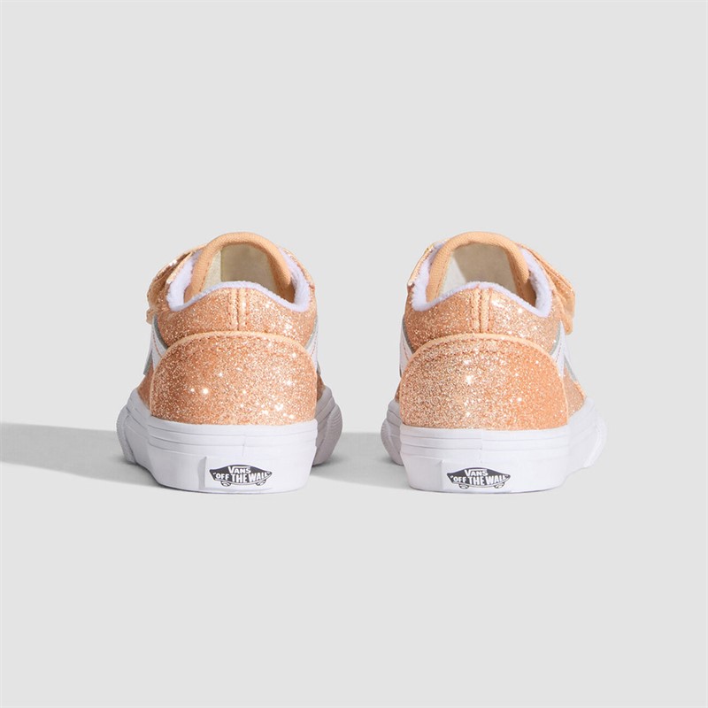 Vans Infant Girls Old Skool Velcro Trainers Apricot Glow