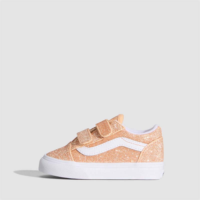 Vans Infant Girls Old Skool Velcro Trainers Apricot Glow
