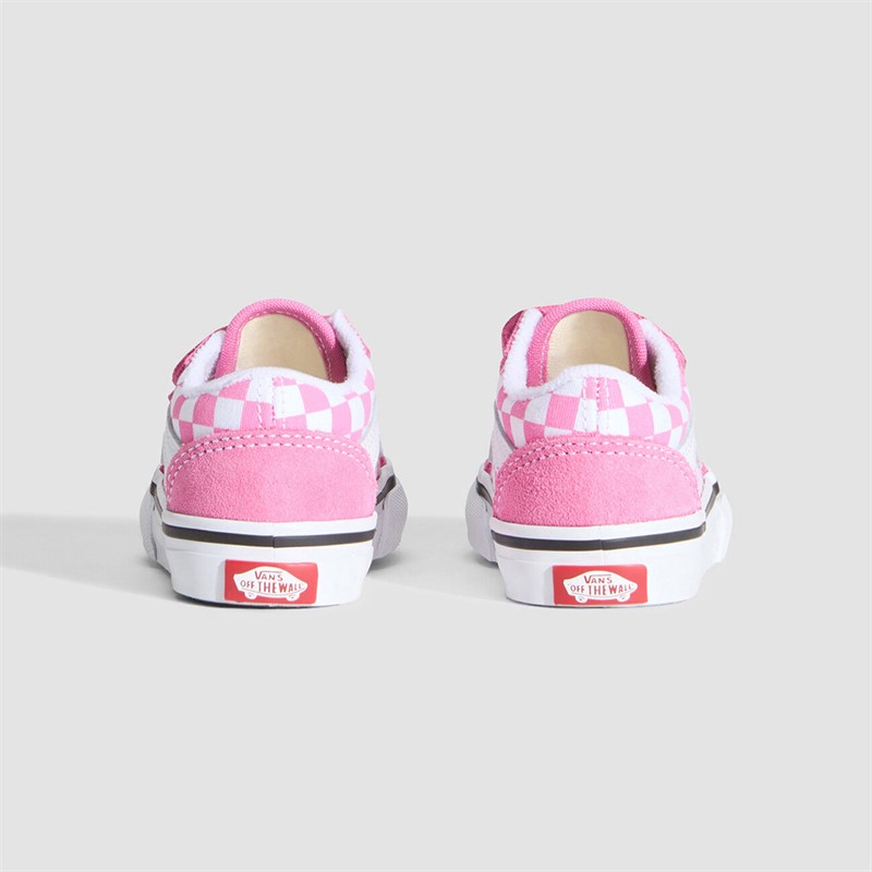Vans Infant Girls Old Skool Velcro Trainers Pink Fizz