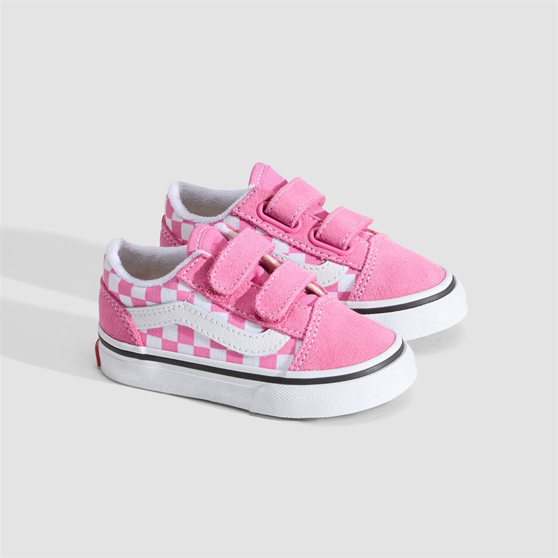 Vans Infant Girls Old Skool Velcro Trainers Pink Fizz