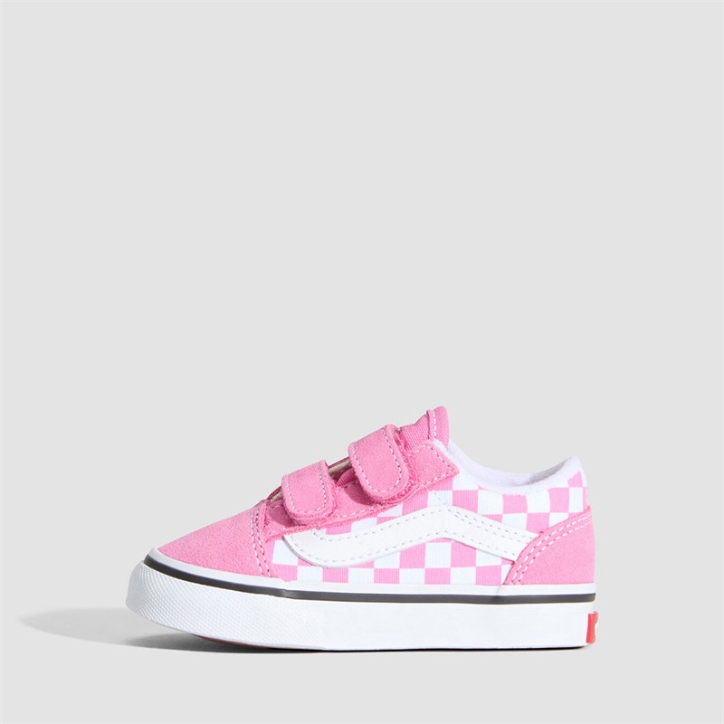 Vans Infant Girls Old Skool Velcro Trainers Pink Fizz