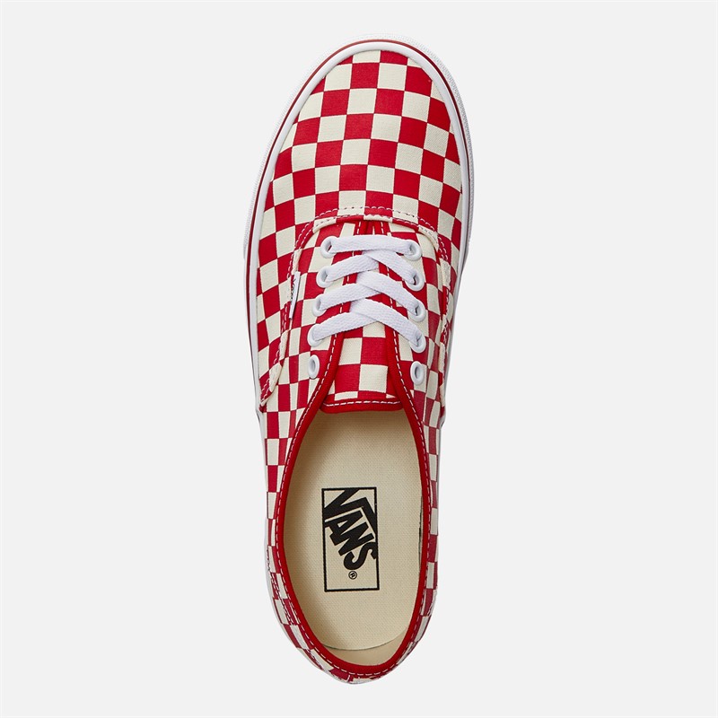 Vans Authentic Checkerboard Trainers Racing Red/White