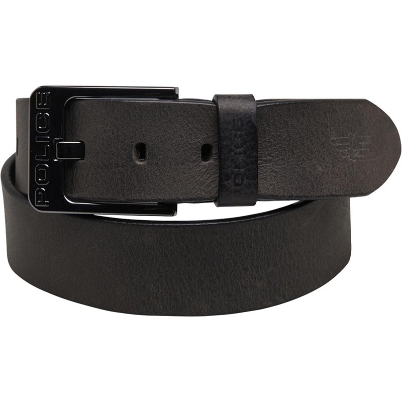 Buy Police Mens Shiny 38mm Buckle Strap Belt Black