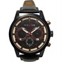 Police Mens Leather Strap Watch Black
