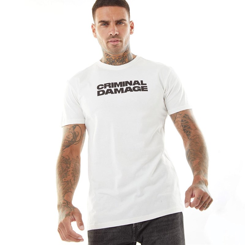 Criminal Damage Mens Mal T-Shirt Off White