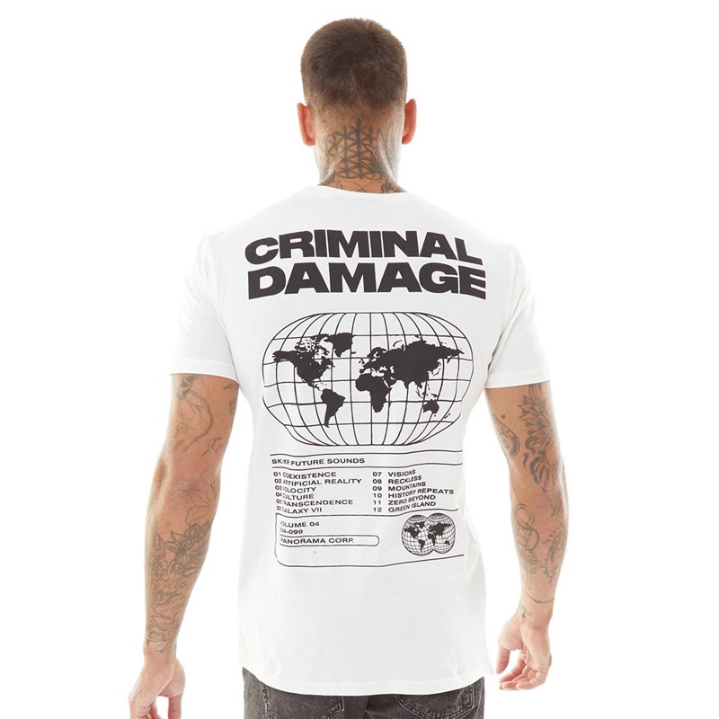 Criminal Damage Mens Mal T-Shirt Off White