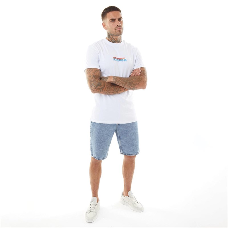 Criminal Damage Herren Fuji T-Shirts Weiß