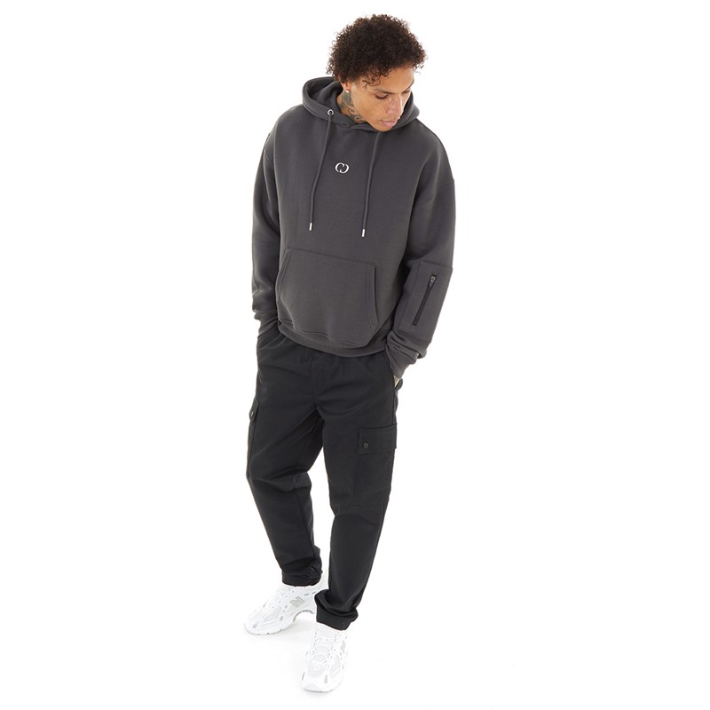 Criminal Damage Mens Dalston Hoodie Charcoal