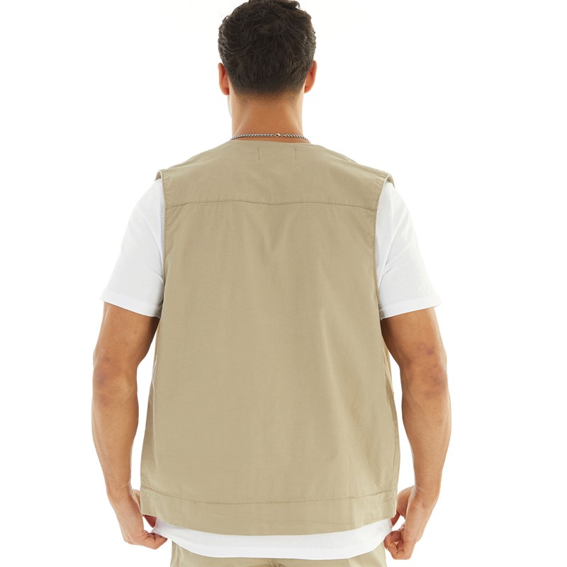 Criminal Damage Mens Trooper Vest Light Khaki