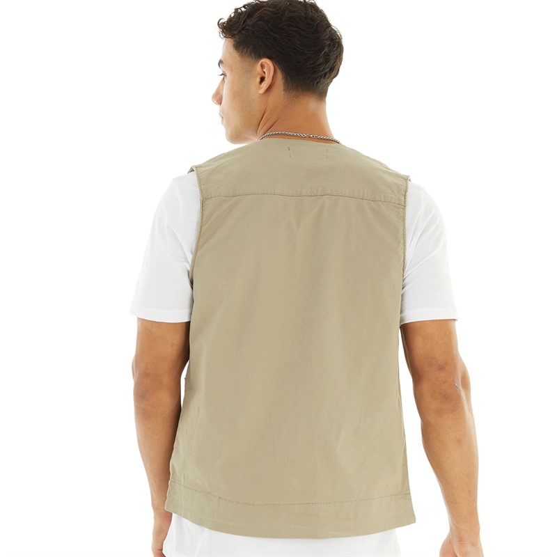 Criminal Damage Mens Trooper Vest Light Stone