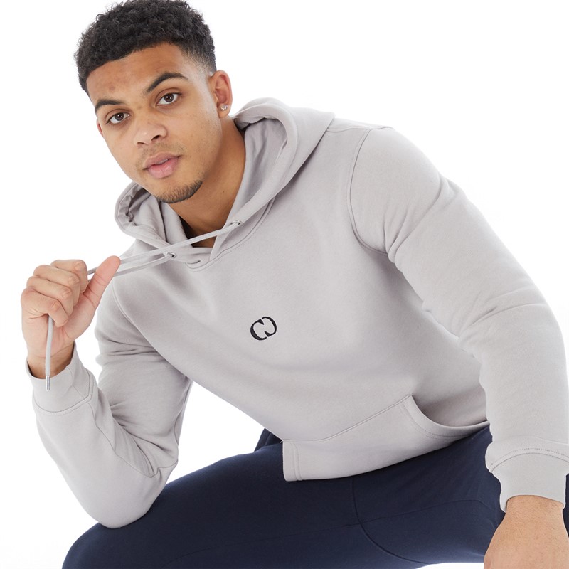 Criminal Damage Mens Eco Hoodie Light Grey