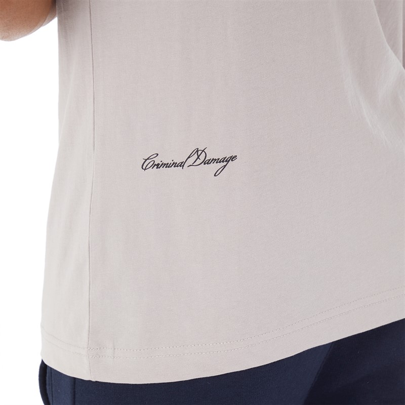 Criminal Damage Mens Eco T-Shirt Light Grey