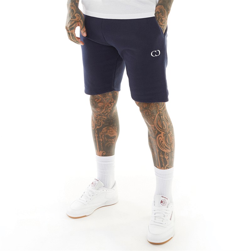 Criminal Damage Mens Eco Fleece Shorts Navy