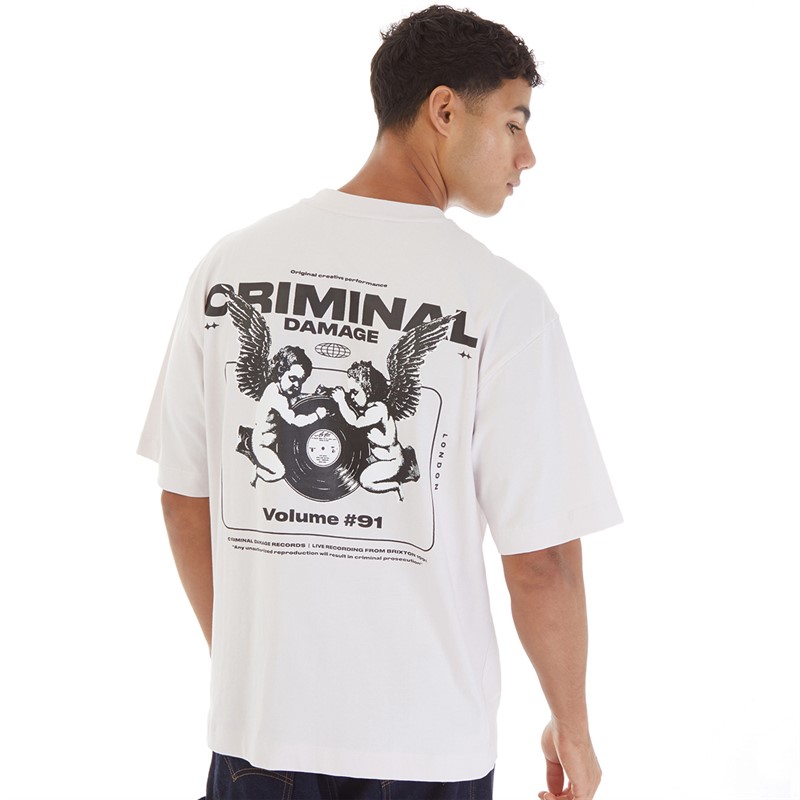 Criminal Damage Mens Cherub Sounds T-Shirt Lilac