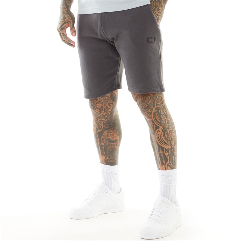 Criminal Damage Mens Eco Fleece Shorts Charcoal