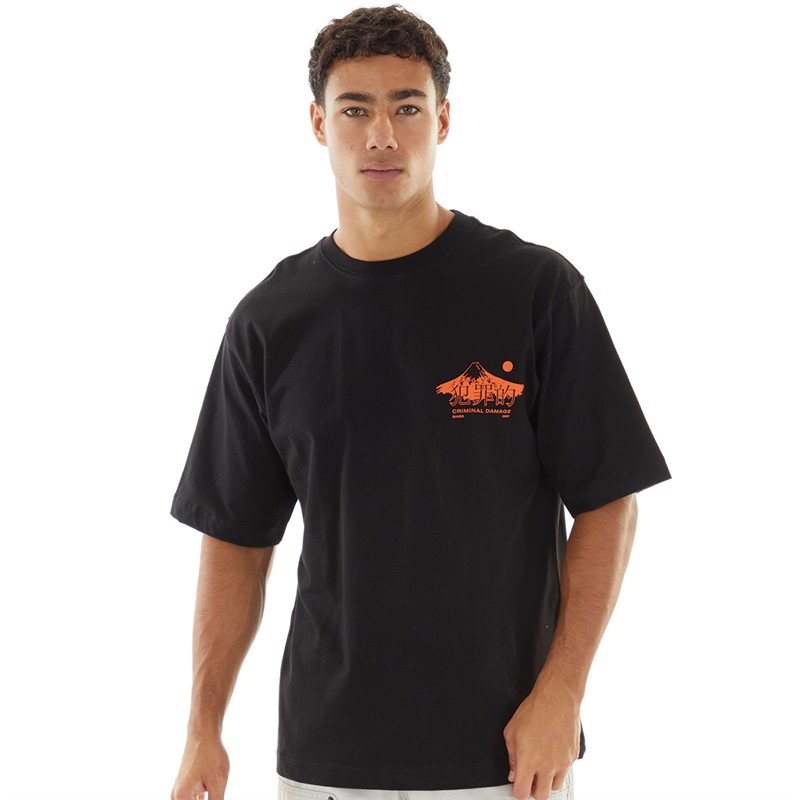 Criminal Damage Mens Mount Tiger T-Shirt Black