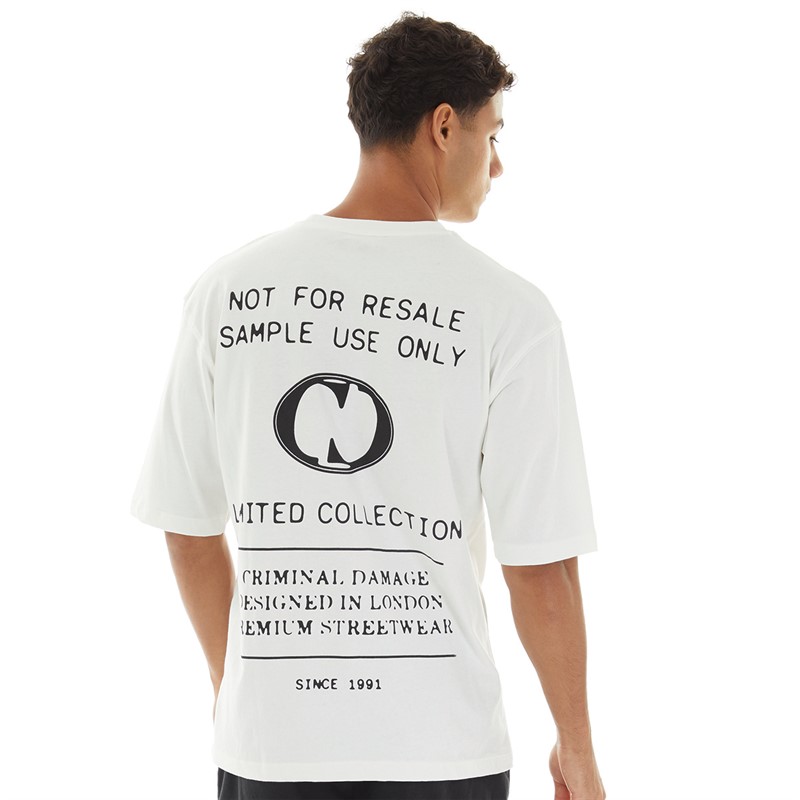 Criminal Damage Mens No Resale T-Shirt Off White