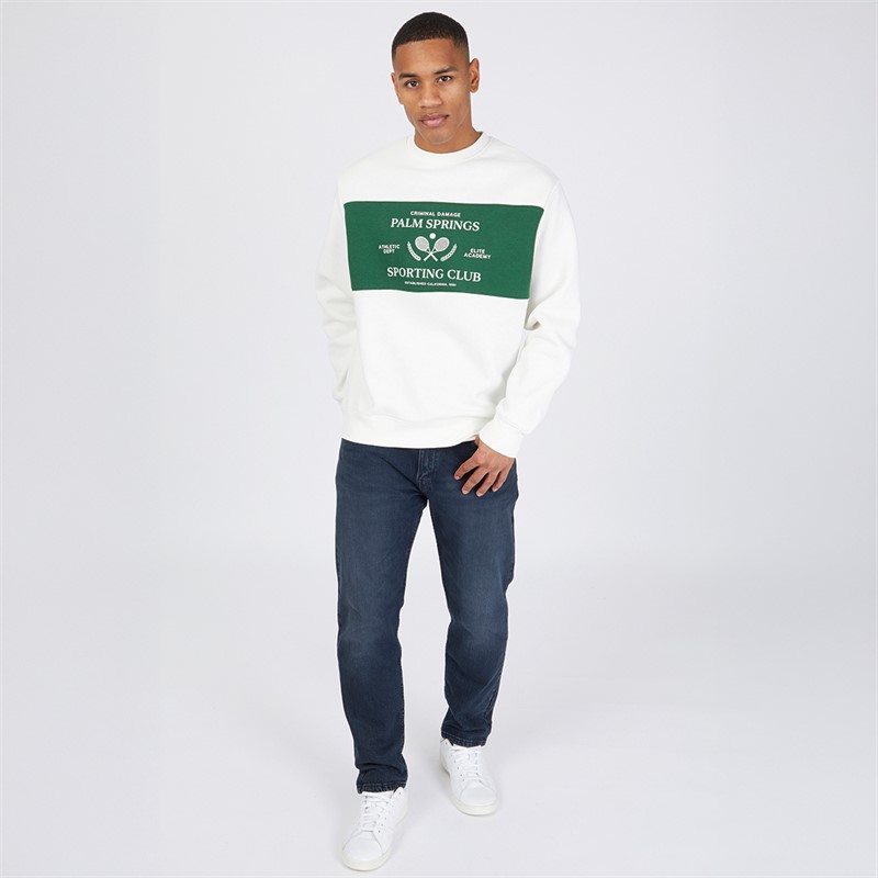 Criminal Damage Mens Palm Sweatshirt Ecru