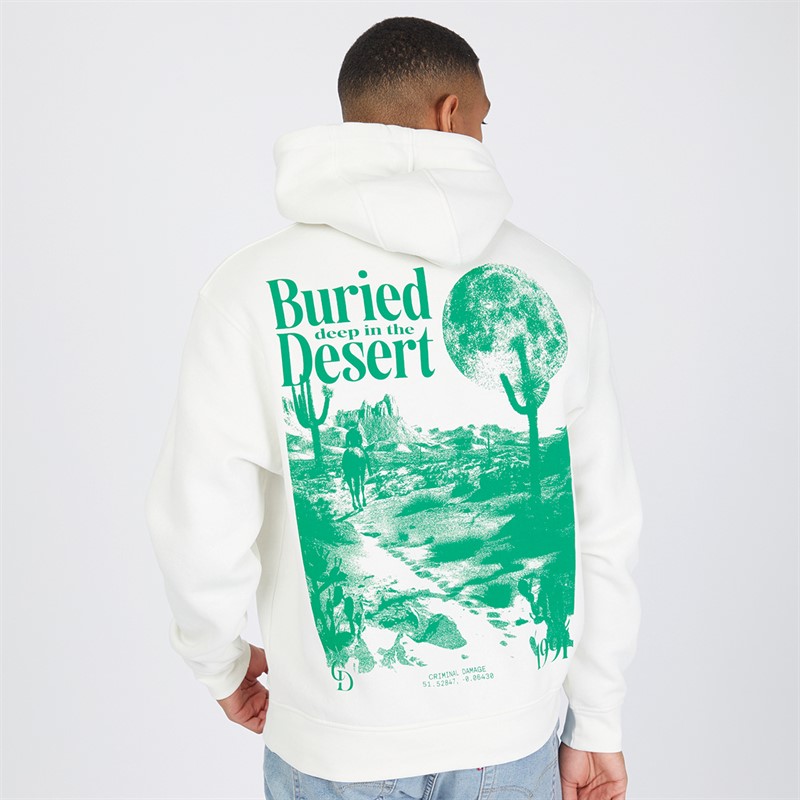 Criminal Damage Mens Desert Hoodie Ecru