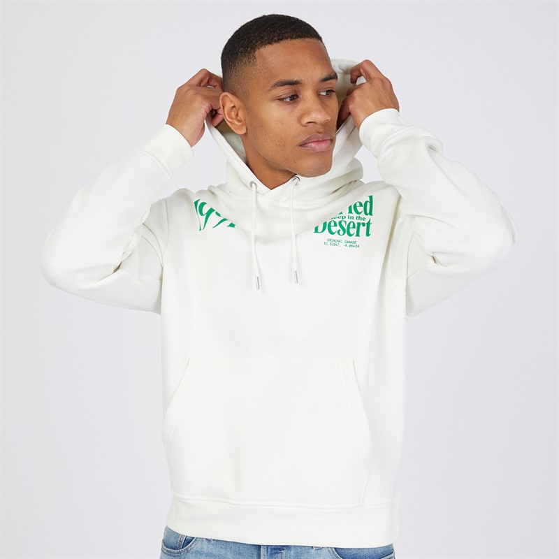 Criminal Damage Mens Desert Hoodie Ecru