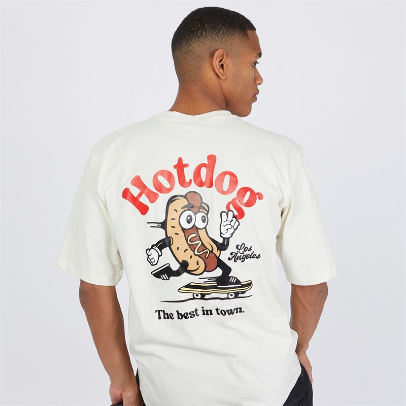 Criminal Damage Mens Hot Dog T-Shirt Off White