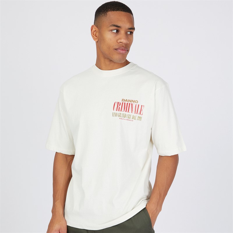 Criminal Damage Mens Vino T-Shirt Off White