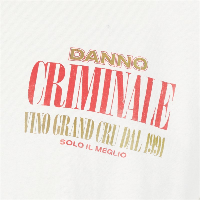 Criminal Damage Mens Vino T-Shirt Off White