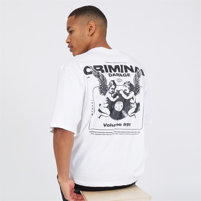 Criminal Damage Mens Cherub Sounds T-Shirt White