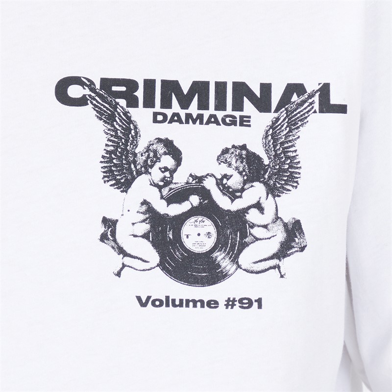 Criminal Damage Mens Cherub Sounds T-Shirt White